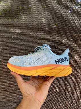 Hoka One One Clifton 8 Women's Running Shoes Summer Song/Ice Flow Size 8